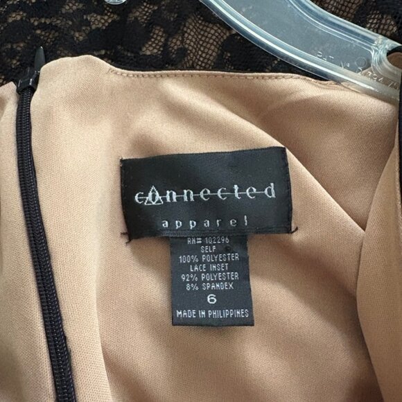 Connected Apparel black lace v-neck dress, 6 - Picture 3 of 3